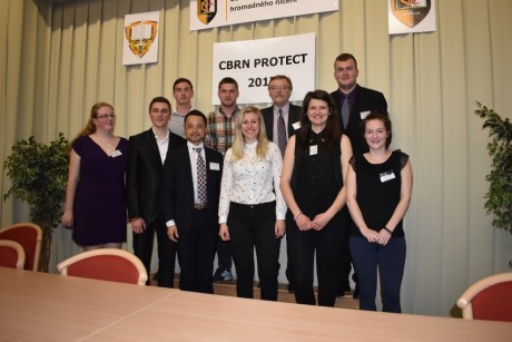 The author of the article with his university students at the Czech CBRN Protect Conference in 2017